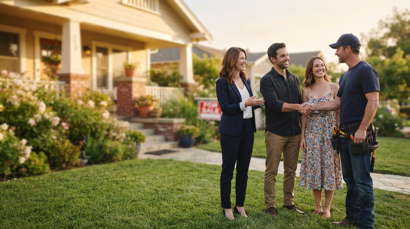 A local Realtor shaking hands with a trusted vendor